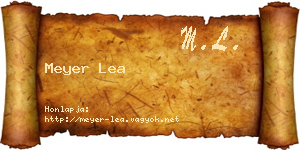 Meyer Lea névjegykártya